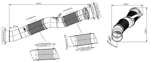 Pipe w. flex for Scania