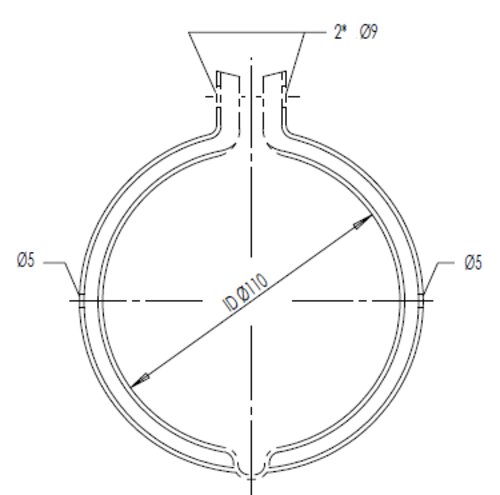 V-Clamp for DAF,  Ø=110/L=20 mm, ALU