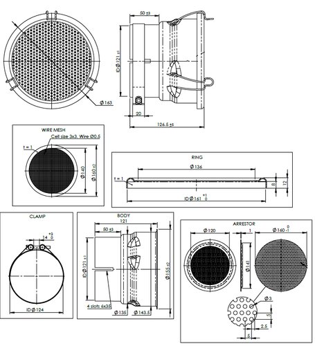 ACCESSOIRE PAR FLAMME-UNIVERSEL-dia 121-0 FRANCE