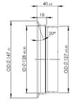 Pipe Connection Female for Volvo style, Ø=127 / L=40 mm, ALU