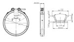 Heavy Duty V-Clamp for Volvo style, Ø=137 / L=20 mm, INOX