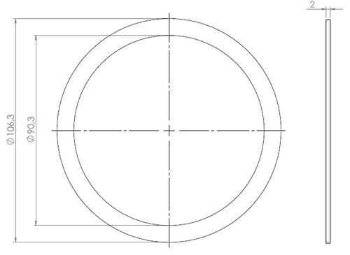 Gasket Low Leakage, Ø=88.9 / L=1.5, mm MICA