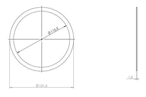 Gasket Low Leakage, Ø=114.3 / L=1.5, mm MICA