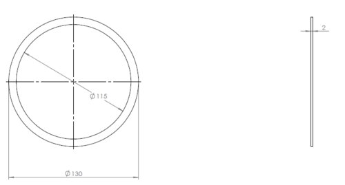 Gasket Low Leakage, Ø=114.3 / L=1.5 mm, Graphite