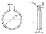 V-Clamp for Volvo, Ø=114 / L=29 mm, ALU