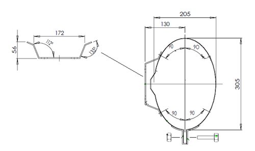 Silencer Strap, L=40, W=302, H=202, ALU