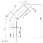 TUBE UNIVERSEL- COUDE 45'/dia 65-0 (OD/ID)