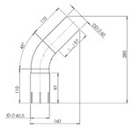 TUBE UNIVERSEL- COUDE 45'/dia 60-0 (OD/ID)