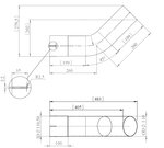 45° Exhaust Bend, OD/ID=110/110.5 L=260, ALU