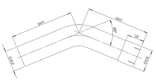 TUBE UNIVERSEL- COUDE 45'/dia127-0 (OD/ID)