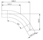 60° Exhaust Bend, OD=60 / L=165, ALU