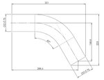 60° Exhaust Bend, OD=75 / L=190, ALU