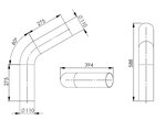 60° Exhaust Bend, OD=110 / L=360, ALU