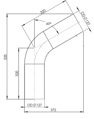 TUBE UNIVERSEL- COUDE 60�/dia 127