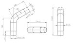 60° Exhaust Bend, OD=120 / L=380, ALU