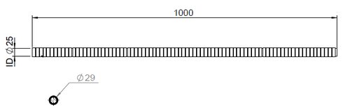 Flex Pipe, D2S, OD/ID=29/25 L=1000, SS