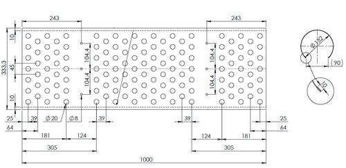 Heat Shield, Ø=132/L=1000, INOX