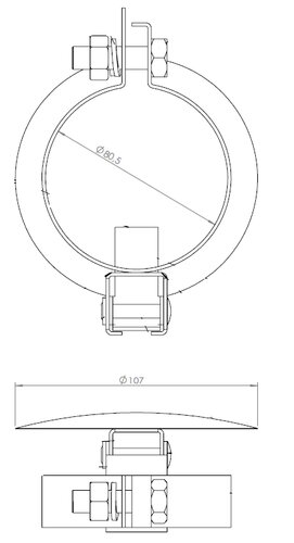 Rain Cap, Ø=80, ZINC