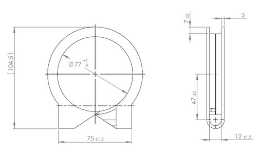 Truck Make Clamp, Ø=74-77 mm, ALU