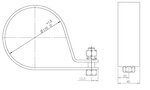 Pipe Clamp, Ø=110 / L=40 mm, M12, ZINC