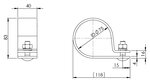 Pipe Clamp, Ø=75 / L=40 mm, M10, ZINC