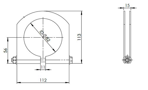 Truck Make Clamp for Iveco, Ø=80-83 mm, ALU