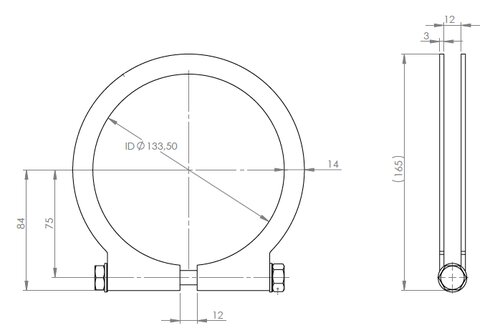 Truck Make Clamp for Iveco, Ø=128-132 mm, ALU