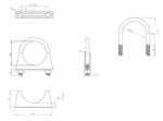 U-Bolt Clamp, Ø=54 / L=85, M8, ZINC