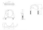 U-Bolt Clamp for Dodge, Ø=60 / L=90, M8, ZINC