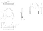 U-Bolt Clamp for DAF, Ø=67 / L=95, M8, ZINC