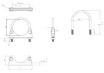 U-Bolt Clamp for DAF, Ø=80 / L=120, M8, ZINC