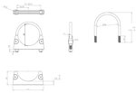 U-Bolt Clamp for Nissan, Ø=83 / L=115, M8, ZINC