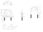 U-Bolt Clamp for Volvo, Ø=105/L=195 mm, M10, ZINC