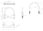 U-Bolt Clamp for Mercedes, Ø=102 / L=135, M8, ZINC