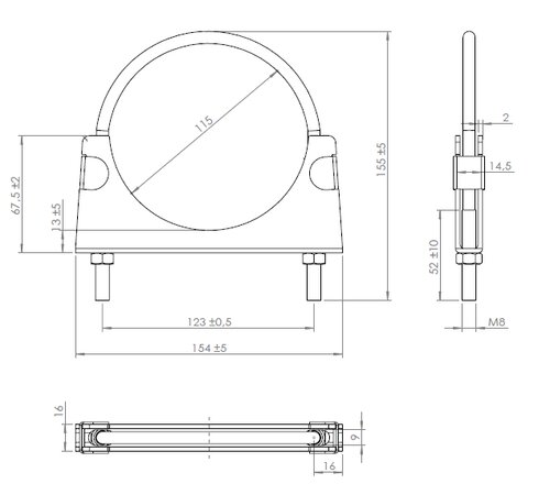 ACCESSOIRE COLLIER-UNIVERSEL-U-COLLIER D=114.3 INOX