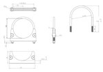 U-Bolt Clamp, Ø=102 / L=135, M8, INOX