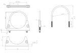 U-Bolt Clamp for DAF, Ø=114.3 / L=150, M8, ZINC