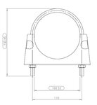 U-Bolt Clamp, Ø=102 / L=150, M8, ZINC