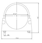 U-Bolt Clamp for Foden, Ø=127 / L=165, M8, ZINC