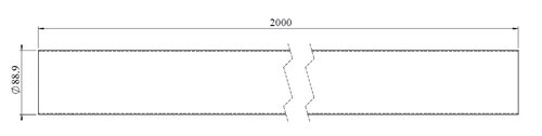 Exhaust Pipe, OD=88.9 / L=2000, SPD