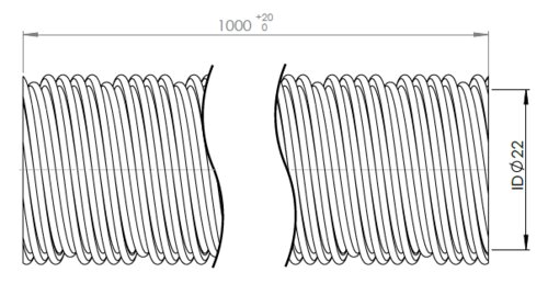 Flex Pipe, AHE, ID=22 L=1000, SS