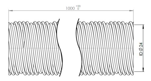 Flex Pipe, AHE, ID=24 L=1000, SS