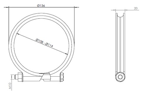 ACCESSOIRE COLLIER-RENAULT-UNIVERSEL-VOLVO-dia 108-114 mm COLLIERS  RSTF