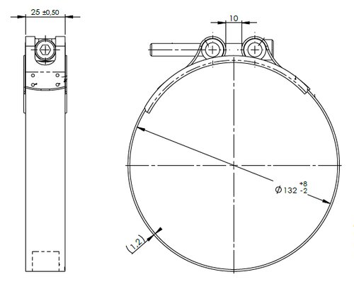 ACCESSOIRE COLLIER-UNIVERSEL-BAND COLLIERS INOX dia 130-140MM