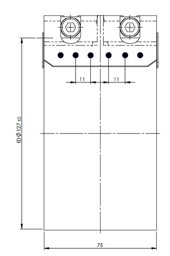 ButtFit Flat Clamp, Ø=127 / L=75 mm, ALU