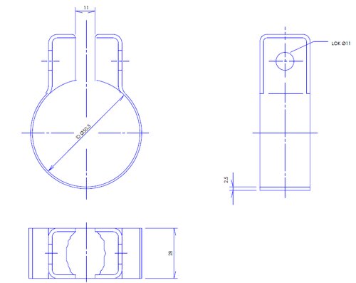 Heavy Duty Clamp, Ø =47.5-50.5 mm, ALU