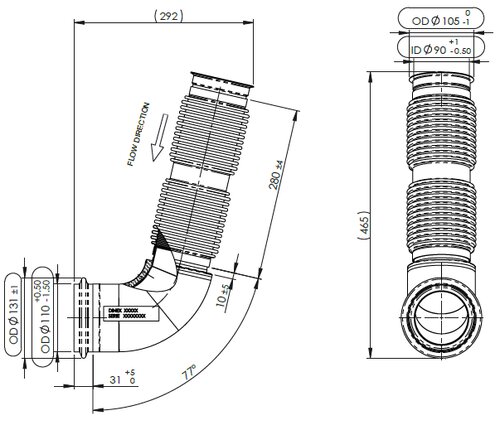 Pipe w. Flex for Iveco