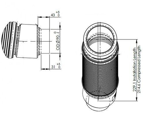 Exhaust Pipe, w. flex D3S for Mercedes