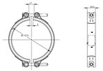 V-Clamp, Double Bolt, Ø=114.3 / L=25 mm, INOX