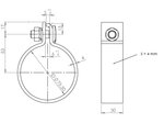 DIN Clamp for Mercedes, Ø=75.5 / L=30 mm, ALU